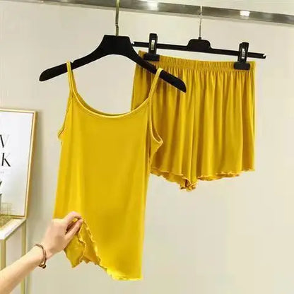 Lounge Sleeveless Camisole Shorts Pajamas Sleepwear Set