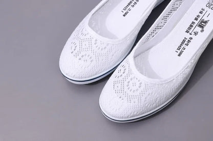 Flat Mid Wedge Heel Sneakers