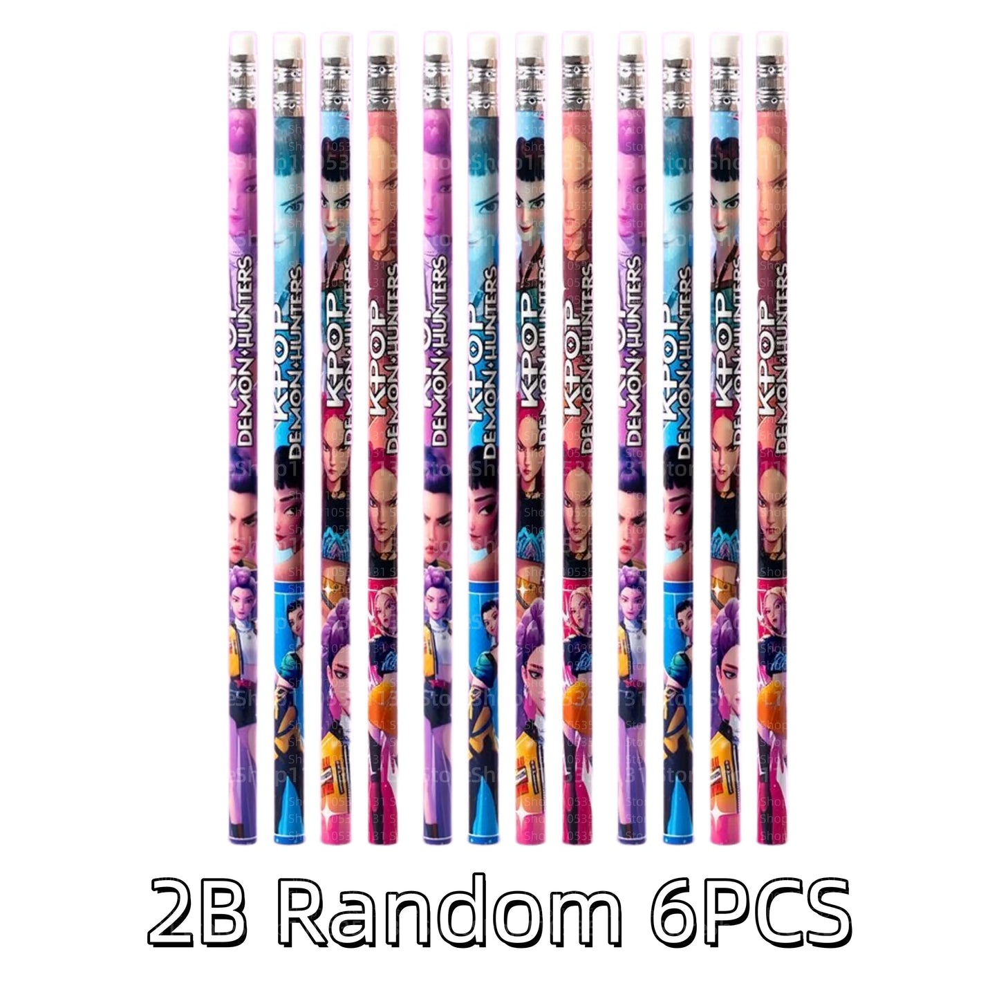 12Pcs/Box HB 2B Colored Pencils Smooth Writing Cute Anime Stationery