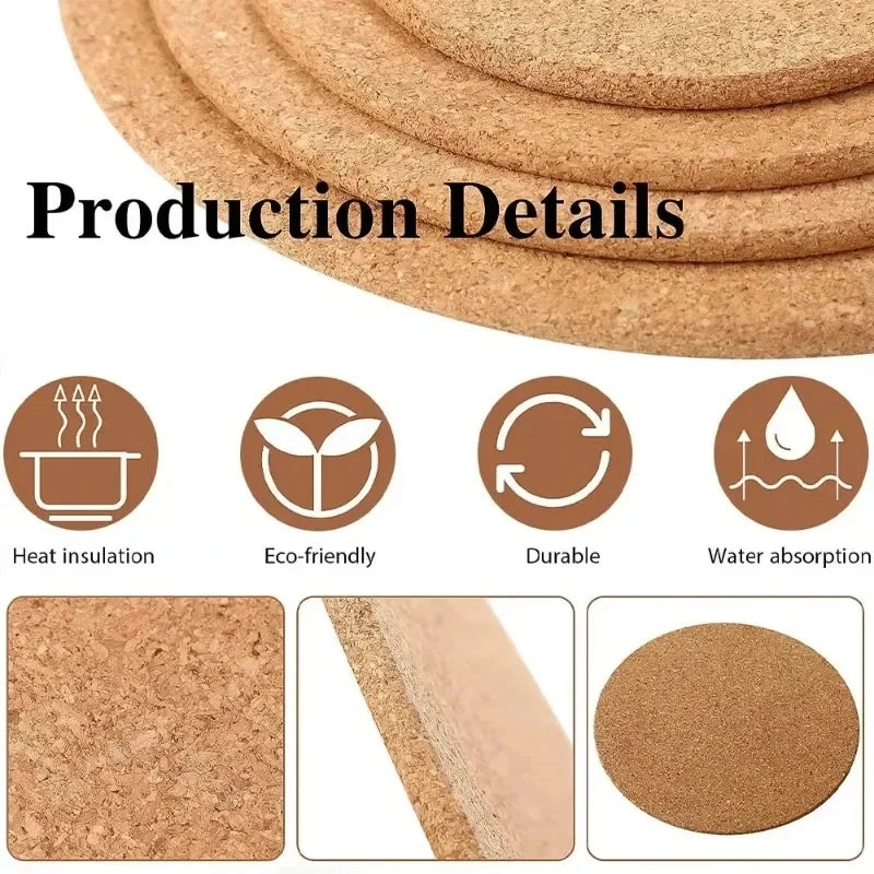 30/1PCS Coaster Natural Round Wooden Cup Mat