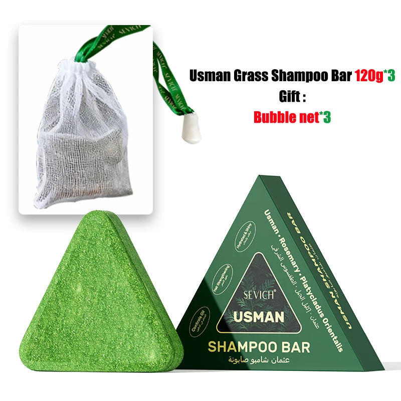 120g Usman Grass Herbal Shampoo Soap Hair Loss Treat Hair Growth Hair Care