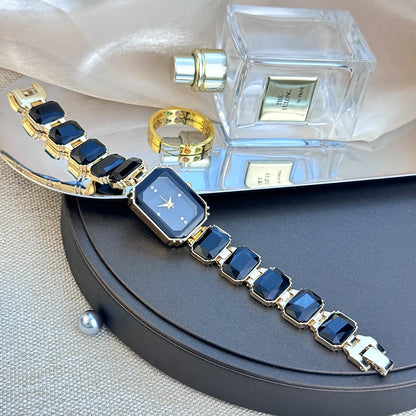 Rhinestone chain rectangular color case rhinesto watch