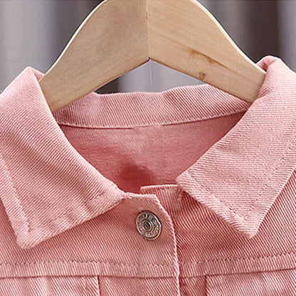 Spring Autumn 1-8Y Toddler Cute Denim Long Sleeve Back Letter Jacket