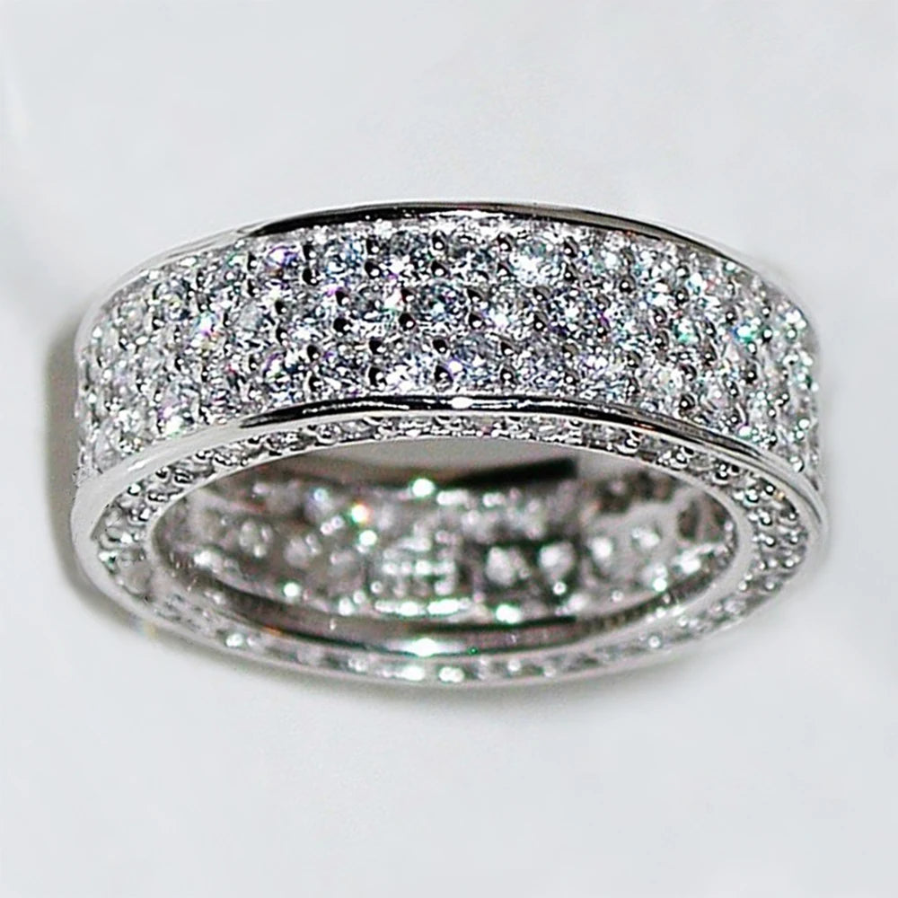 Luxury Silver Color Cubic Zirconia Rings