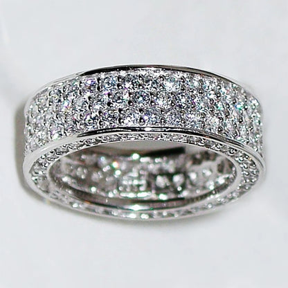 Luxury Silver Color Cubic Zirconia Rings