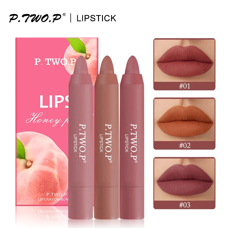 3 Pcs Different Colors Sexy Long Lasting Waterproof Matte Lipstick Set