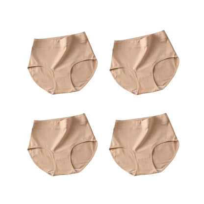4Pcs/Set High-Waist Cotton Plus Size Lingerie