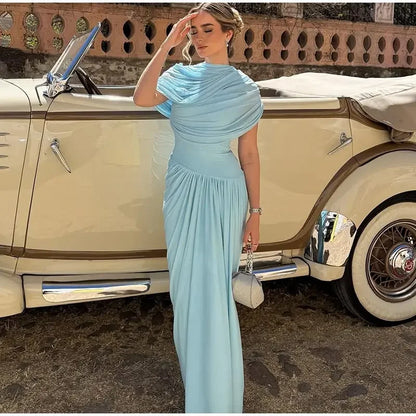 Shawl Maxi Short Sleeve Slim Fit Dress