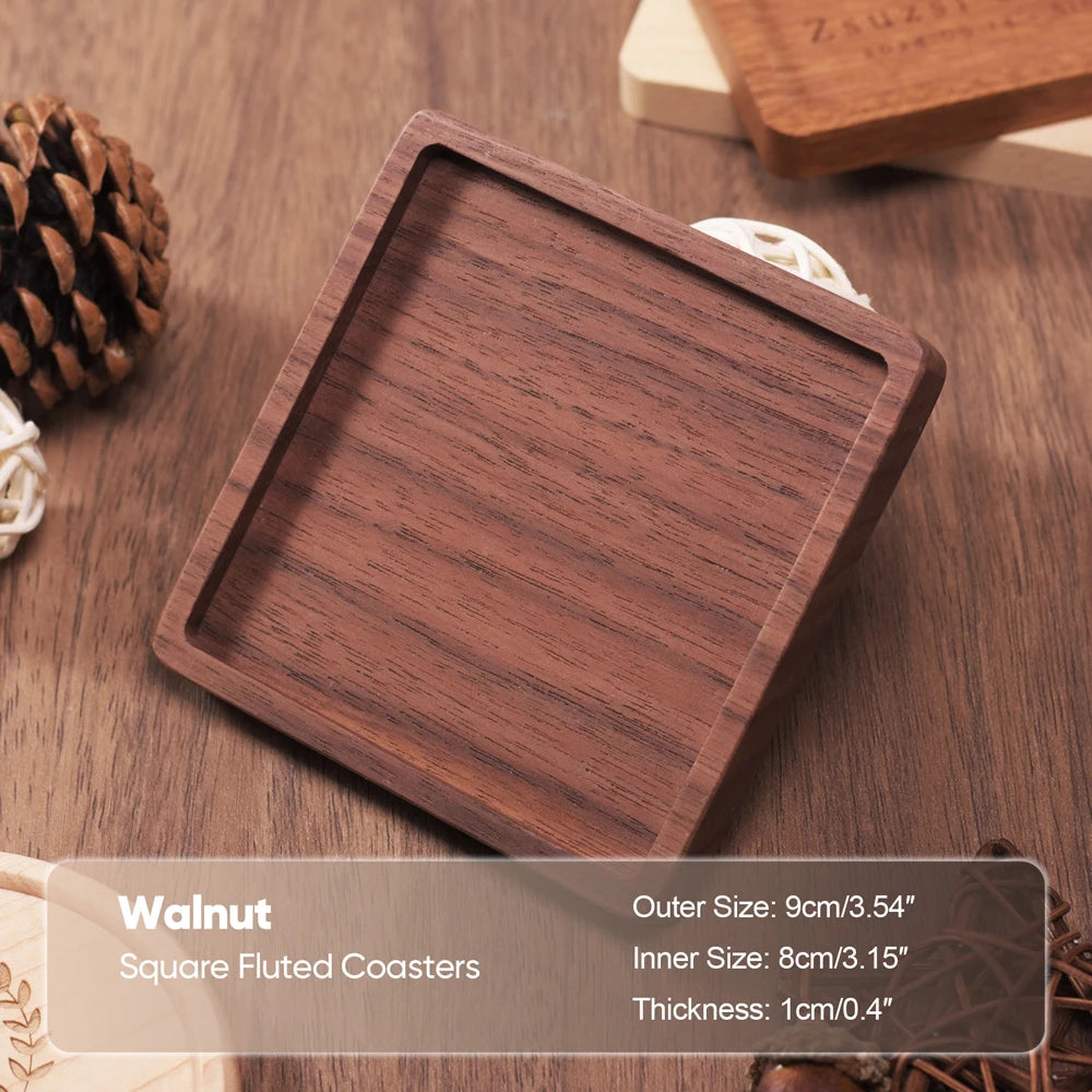 1PCS Solid Walnut Wood Coaster