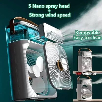 3 In 1 New Fan AIr Conditioner Household Small Air Cooler LED Night Light Portable