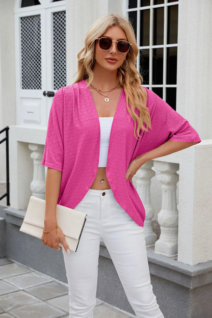 Elegant Mid Sleeve Casual Loose Cardigan Shirts