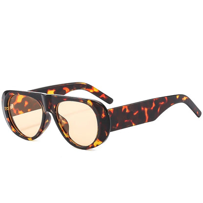 Vintage Big Frame Ellipse Square Sunglasses