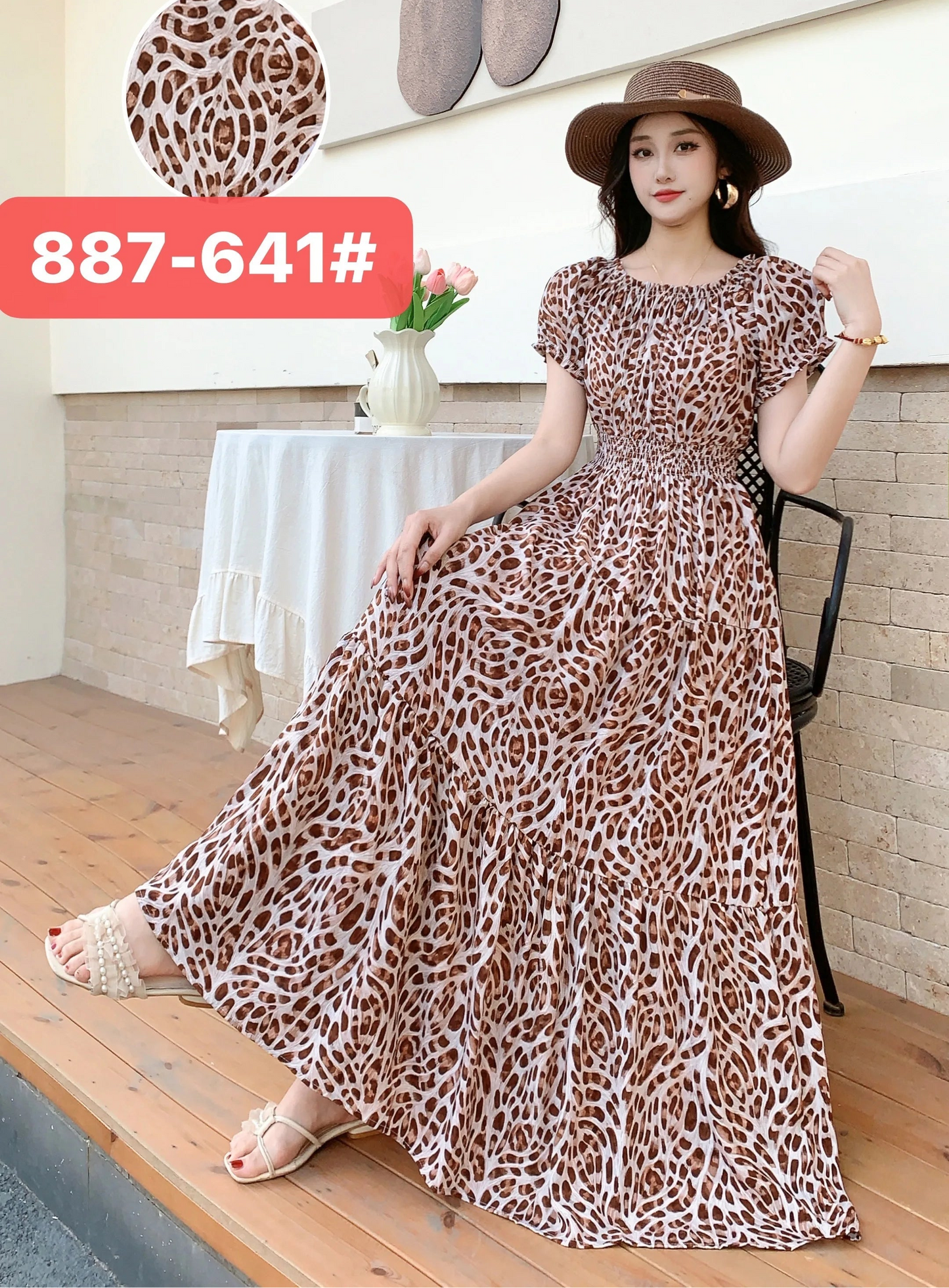 Long Maxi Bohemian Korean Style Floral Vintage Slim Dress Boho