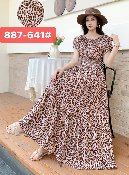 Long Maxi Bohemian Korean Style Floral Vintage Slim Dress Boho