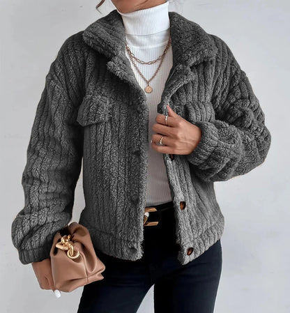 Rabbit plush coat lapel shirt plus plush plush coat