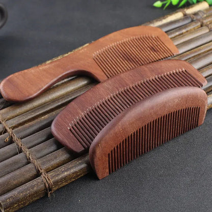 Natural Peach Solid Wood Anti-Static Hair Brush