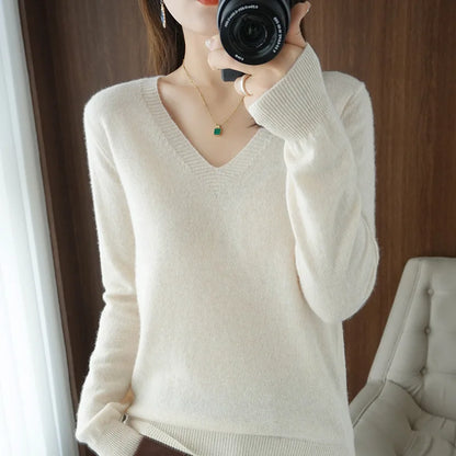 Cashmere V-neck Pullover