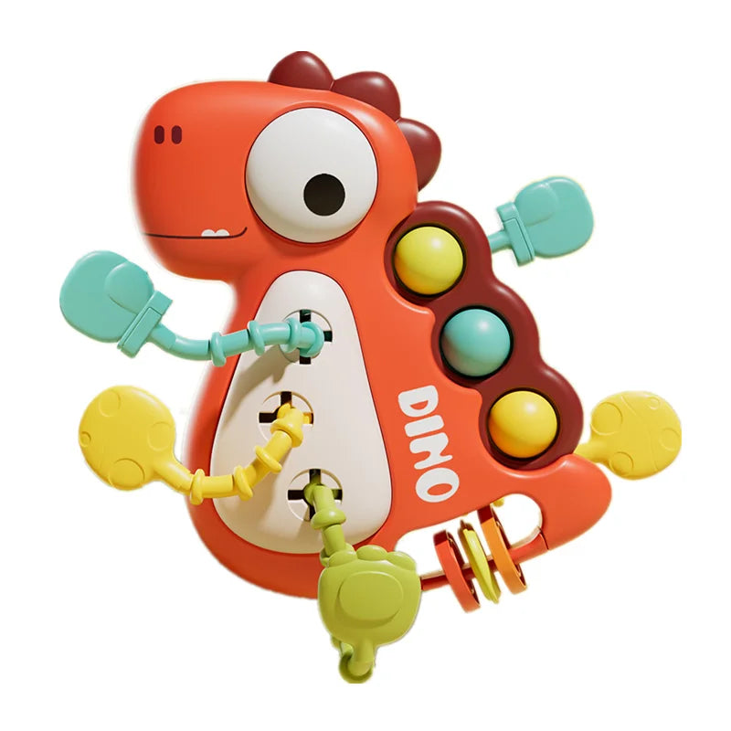 Activity Development Pull String Silicone Teething Rattle Educational Learning Toy
