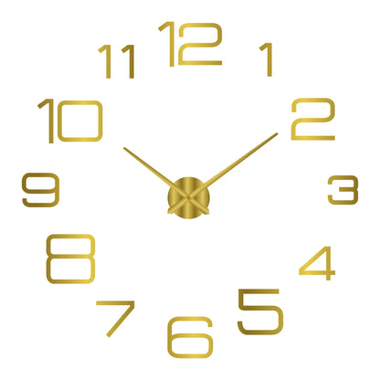 Large Wall Clock 3D DIY Quartz Acrylic Mirror Stickers Clocks