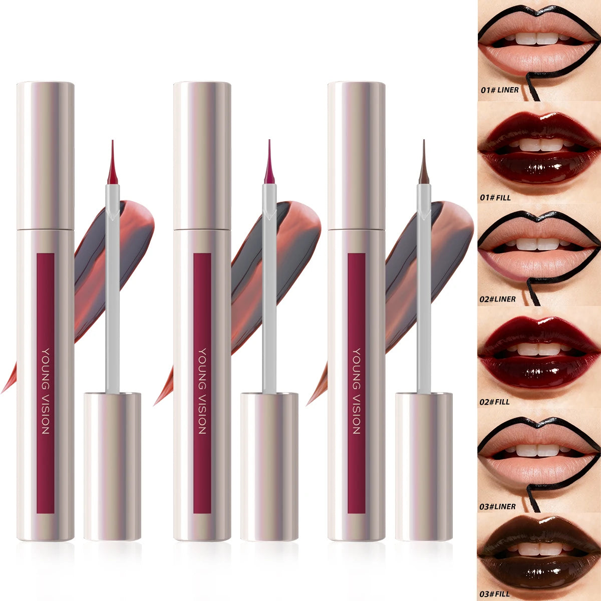 Tear-Off Lip Liner Peel-Off Lip Liner Matte Smudge Makeup Pencil