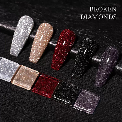 Gel Nail Polish Adhesive Burst Flash Broken Diamond Halloween Nails Art Kit
