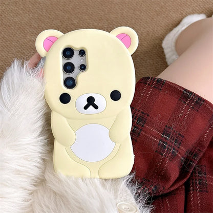Kawaii Bear Phone Case Samsung Galaxy Cartoon Soft Silicone Cover