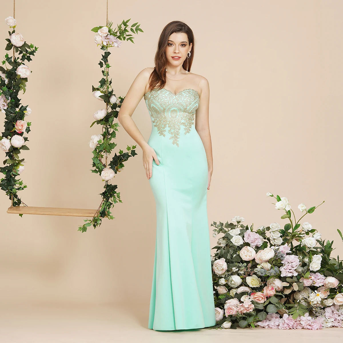 Elegant Mermaid Sweetheart Illusion Dress