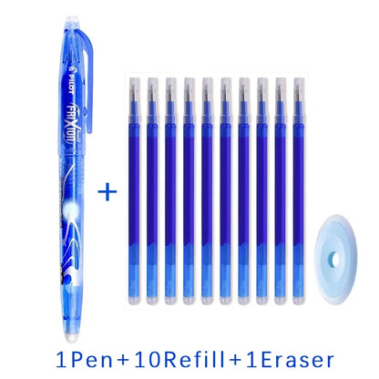 Pilot Erasable Gel Pen Magic Blue Black Red Ink 0.5mm Erasable Refill