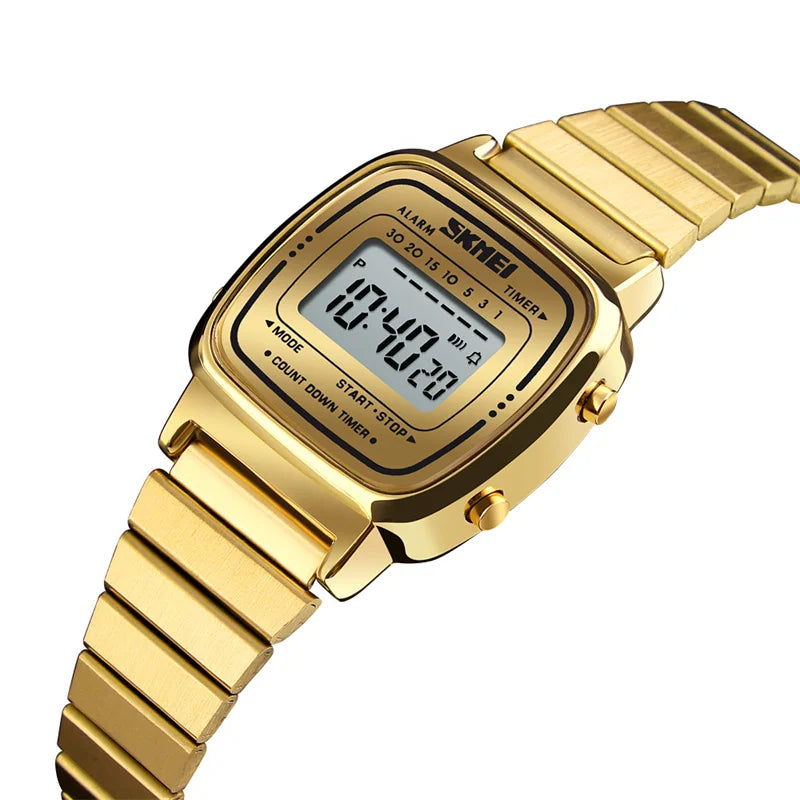 Bracelet Luxury Stainless Steel Strap Waterproof Digital Chronograph Wristwatch