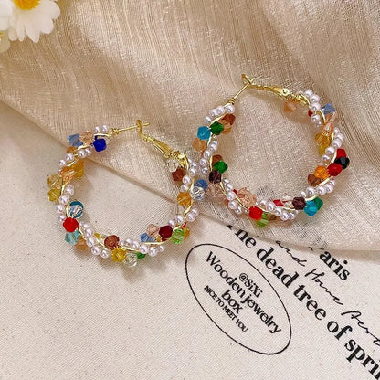 Big Full Crystal Circle Hoop Earrings