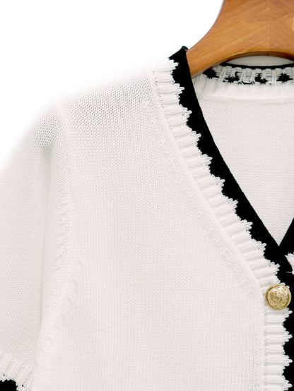 Niche Knit Cardigan Lazy Style V-Neck Cardigan Casual and Elegant Coat Jacket Coat