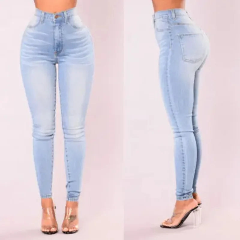 Jeans ajustados de cintura alta elásticos y sexis
