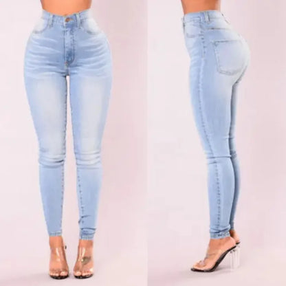 Jeans ajustados de cintura alta elásticos y sexis