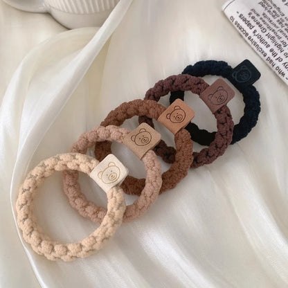 5/10pcs Simple Heart Ball  Scrunchie  Ties Ropes