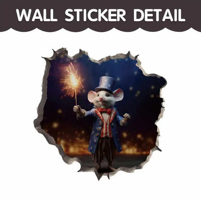 Cartoon Cute Little Mouse Hole Wall Stickers