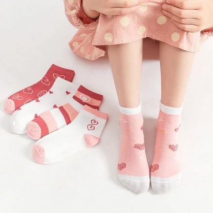 5Pairs/lot Girls Cotton Strawberry Cute Socks