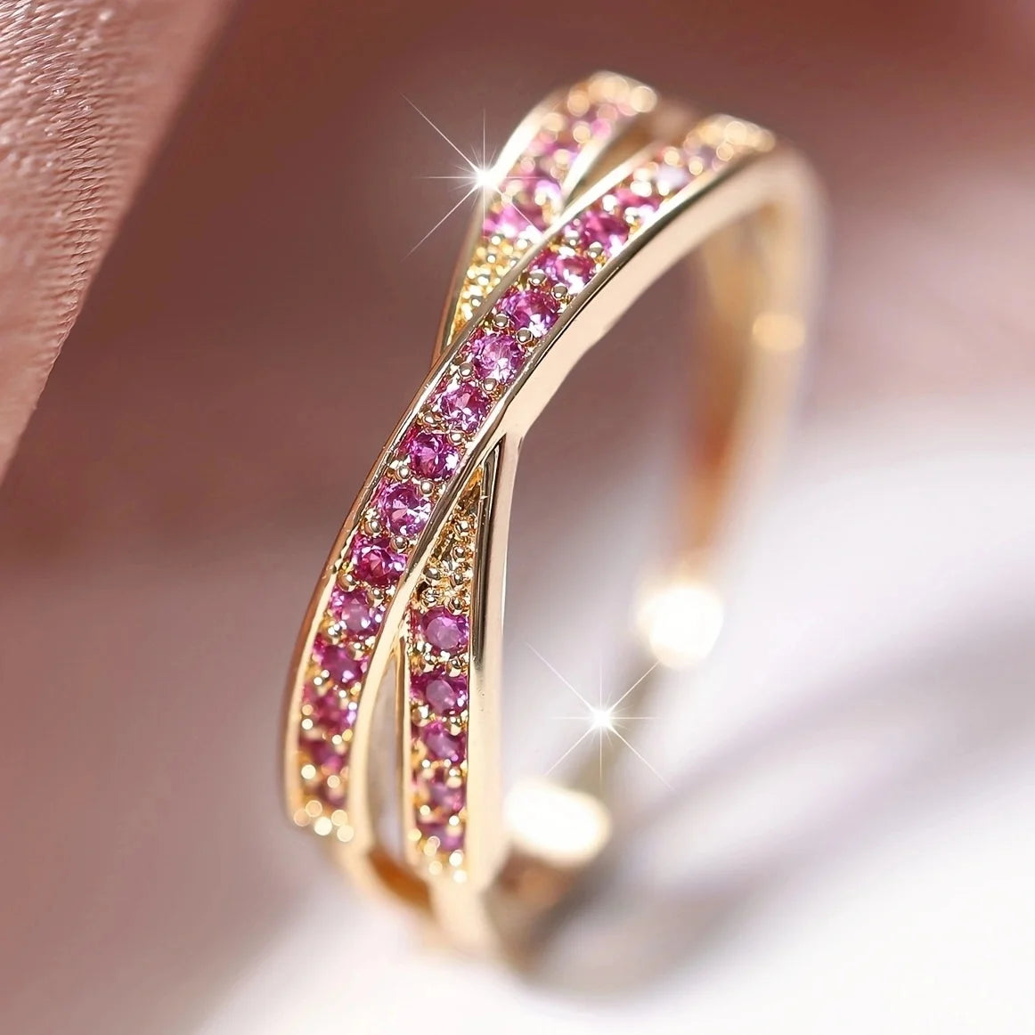 DANA Stacking Crossed Zircon Thin Rings