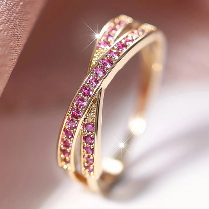 DANA Stacking Crossed Zircon Thin Rings