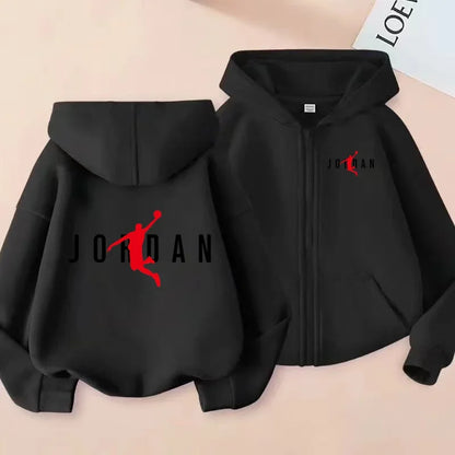 Zipper Style Hoodie 3-12Yrs Casual Sports Sweatshirt