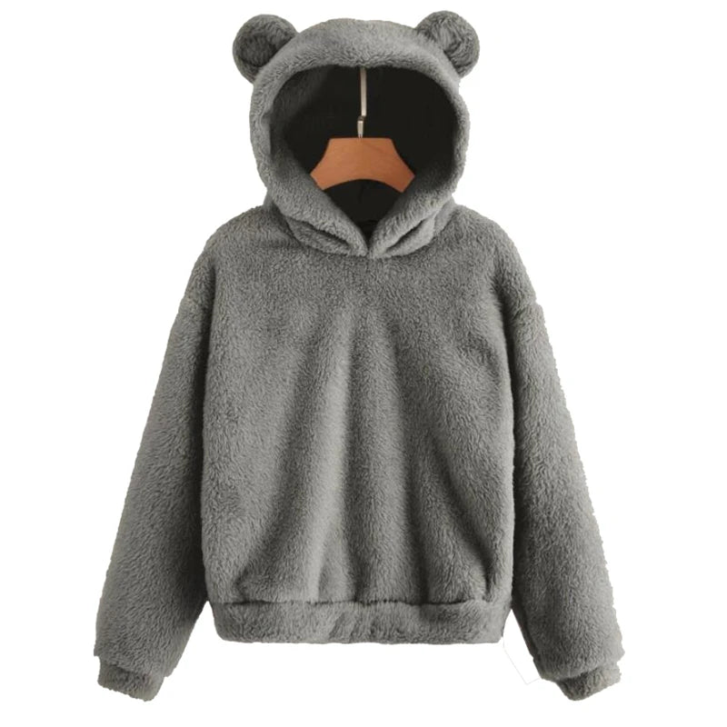 Korean Bear Ears Cute Fluffy Pullover