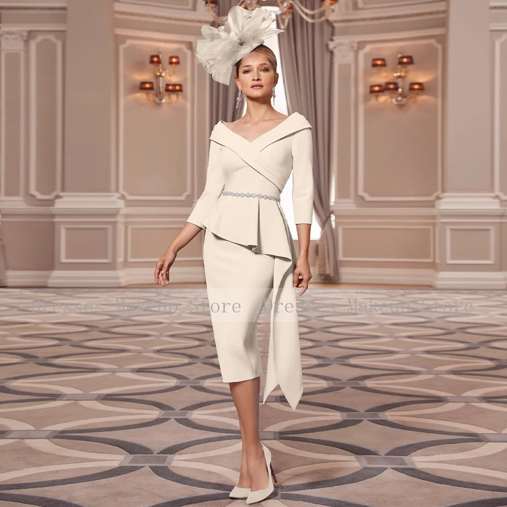 Bride V Neck Off  Shoulder Dress