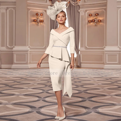 Bride V Neck Off  Shoulder Dress