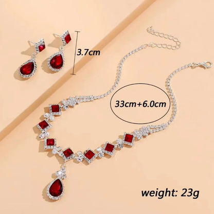 Claw Chain Geometric Droplet Necklace Set