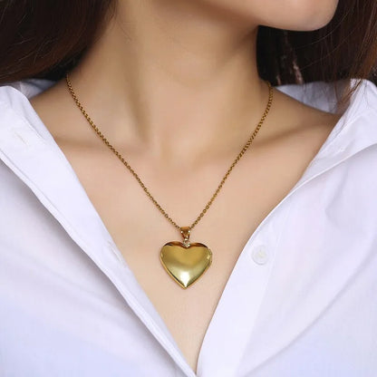 Photo Frame Glossy Stainless Steel Necklaces