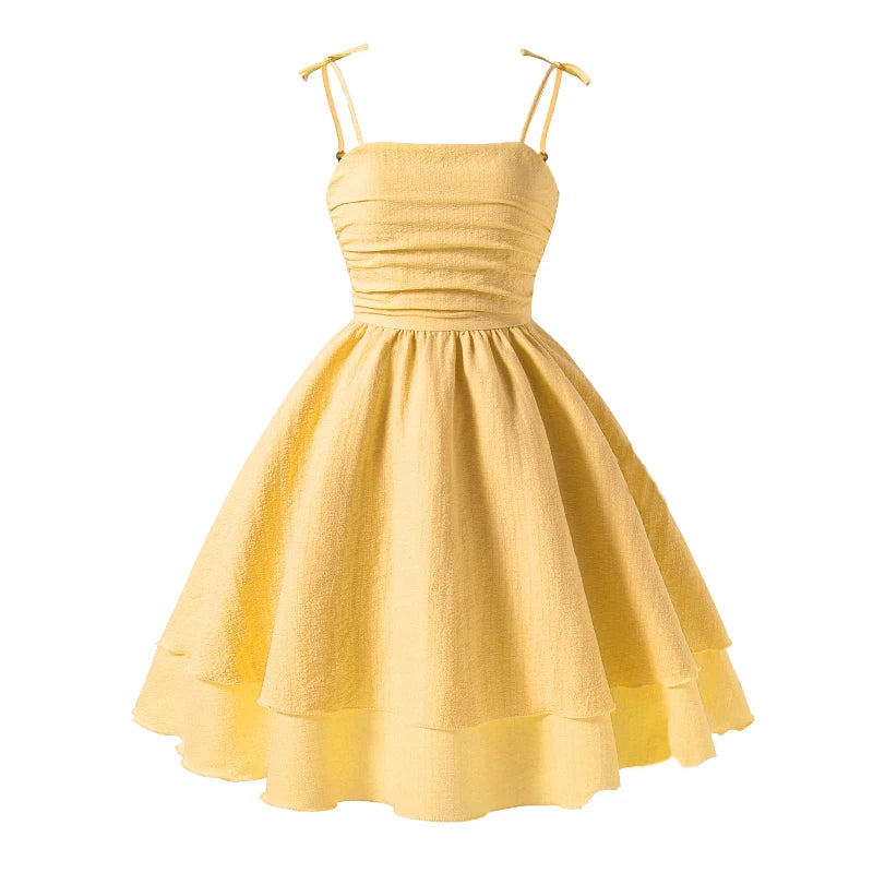 Pink Tiered Sling Princess Sweet Style Tween Girls Dress