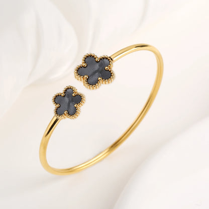 Shell Five-Leaf Flower Stainless Steel Bracelet