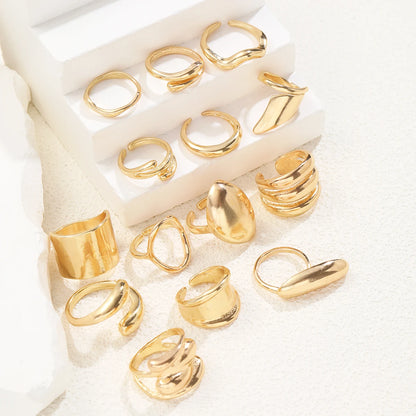 Vintage Smooth Open Rings Set