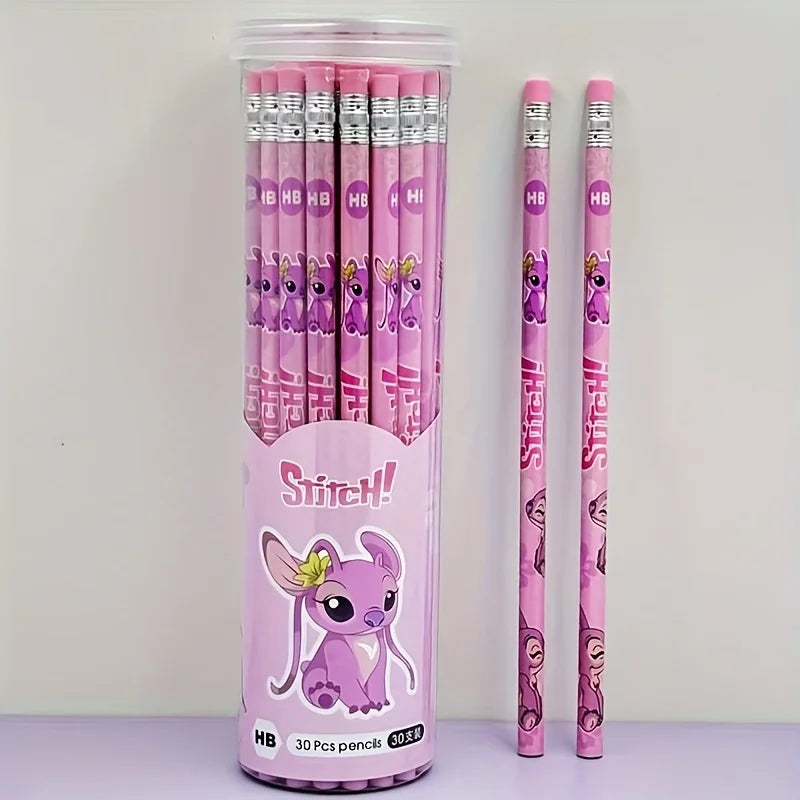 1 Bucket of 30 Disney Stitch Angel Paintbrushes Set