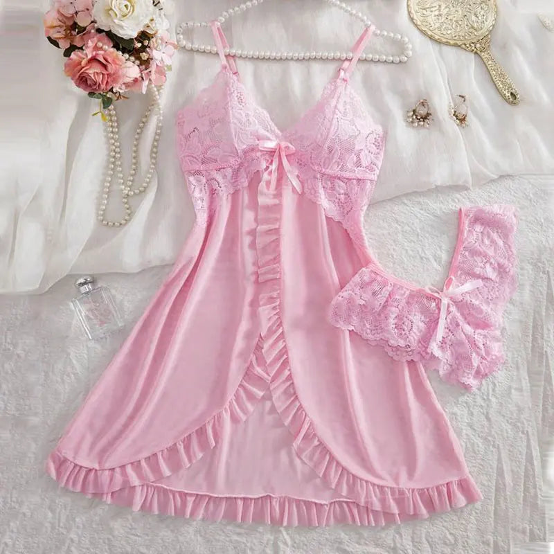 Cute Sweet Sleeveless Halter Short Sets V-Neck Pajama Sets