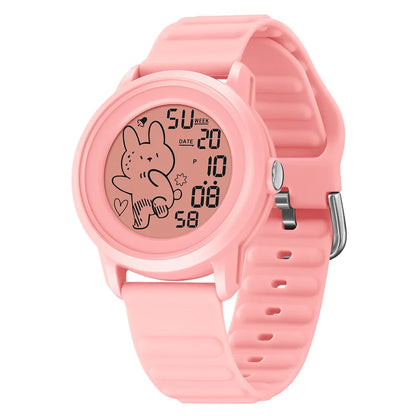 Unisex Digital Carton Rabbit LED Waterproof Watches